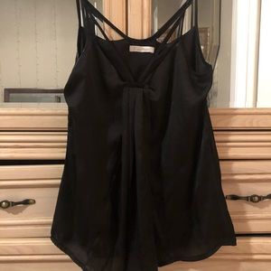 Costa Blanca Black Satin Top